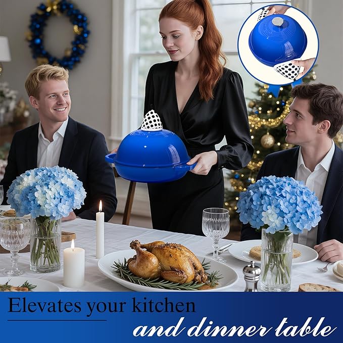 Enamelled Cast Iron Dutch Oven Pot – Dutch Oven Pot with Lid For Sourdough Bread Baking – Cast Iron Bread Oven – Dark Blue, Umite Chef 6QT Pot with Lid & Cotton Potholders