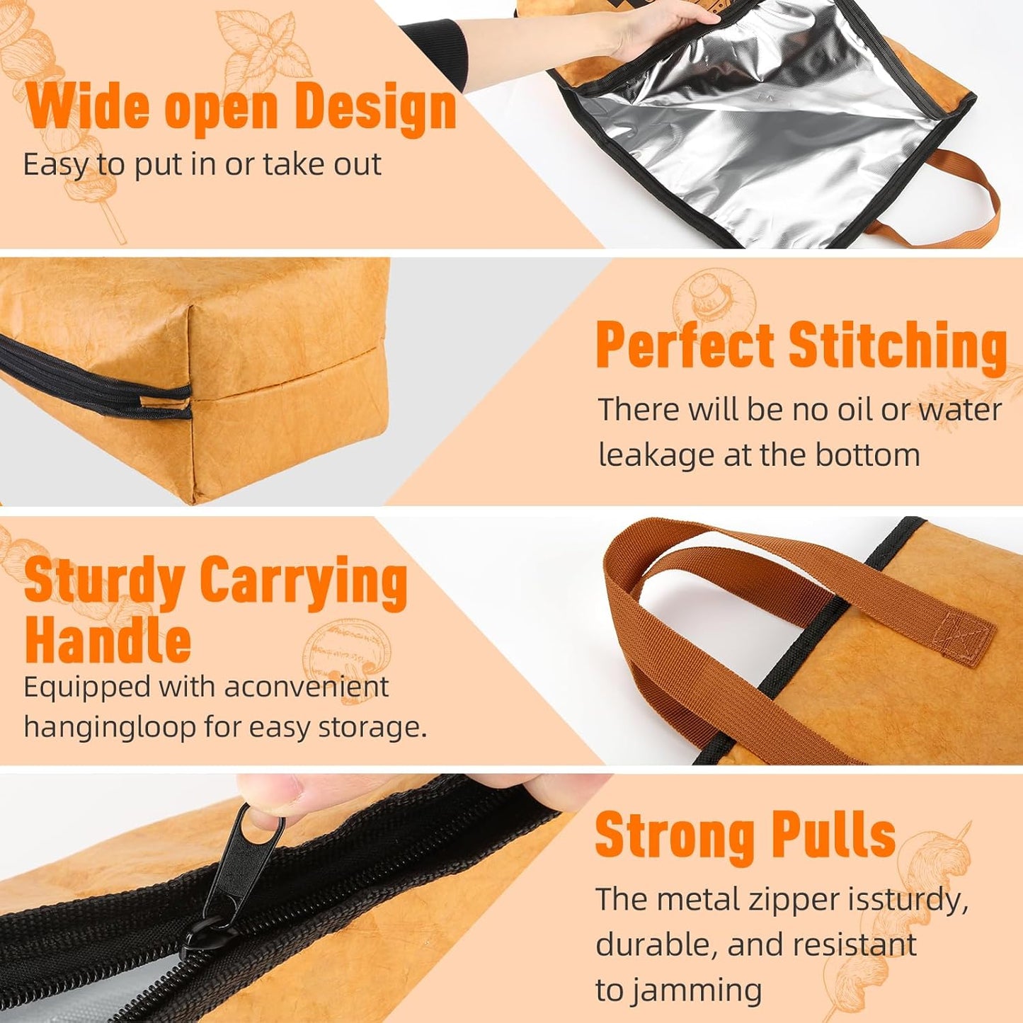 21in BBQ Blanket for Resting Meat-Smoking Meat Insulated Bag for Brisket/Beef/Pork Shoulder/Turkey-White Elephant Christmas Stocking Stuffers Birthday Anniversary Smoker Accessories Gift for Men