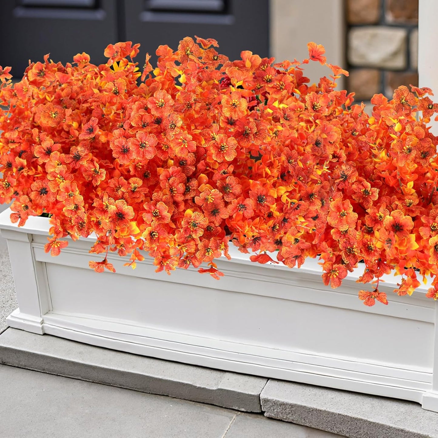 Artificial Flowers for Outdoors UV Resistant 12 Bundles Fake Flowers Realistic Faux Flowers Artificial Plants Outdoor for Fall Indoor Garden Patio Window Box Kitchen Home Autumn Decor