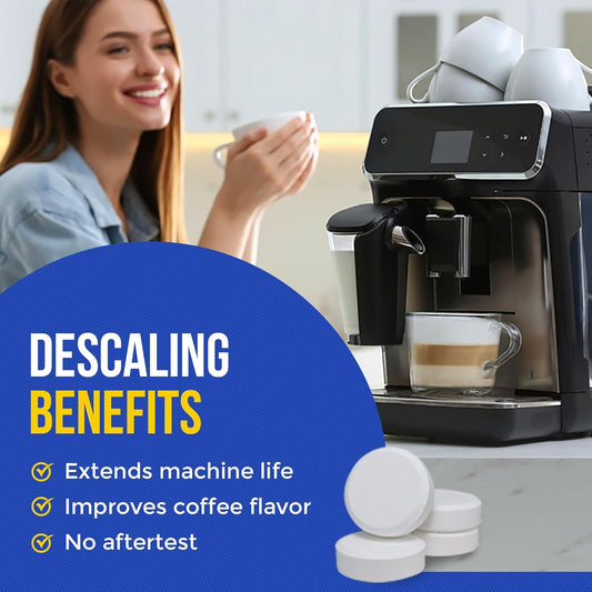 Coffee Machine Descaler Cleaner Tablets 24-Pack | For Keurig, Nespresso, Breville, De Longhi, Miele, Ninja, Braun | Clean & Descale Coffee Pot & Espresso Maker -Cleaning & Descaling Solution Tabs