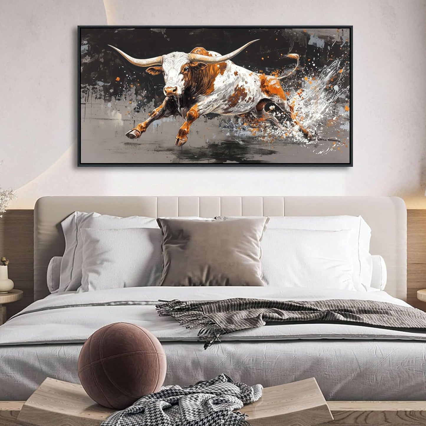 Highland Cow Wall Art - Farmhouse Cow Pictures Wall Decor - Rustic Country Canvas Wall Art - Large Pictures for Living Room -Framed Artwork for Walls 20×40IN