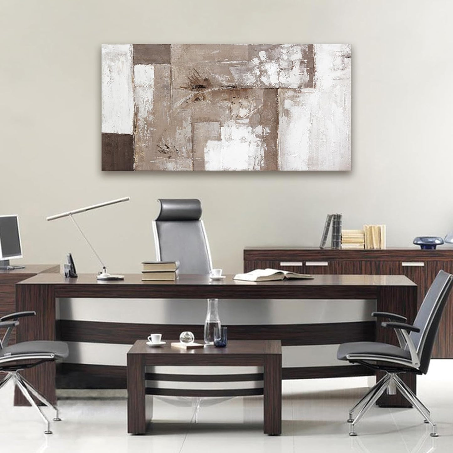 YISXINOAG Abstract Wall Art Ready To Hang Canvas Art Wall Decor Modern Fantasy Paintings Brown Grey And White Wall Art Prints Canvas Painting For Bathroom Wall Decor Bedroom Office Decoration 20"X40"