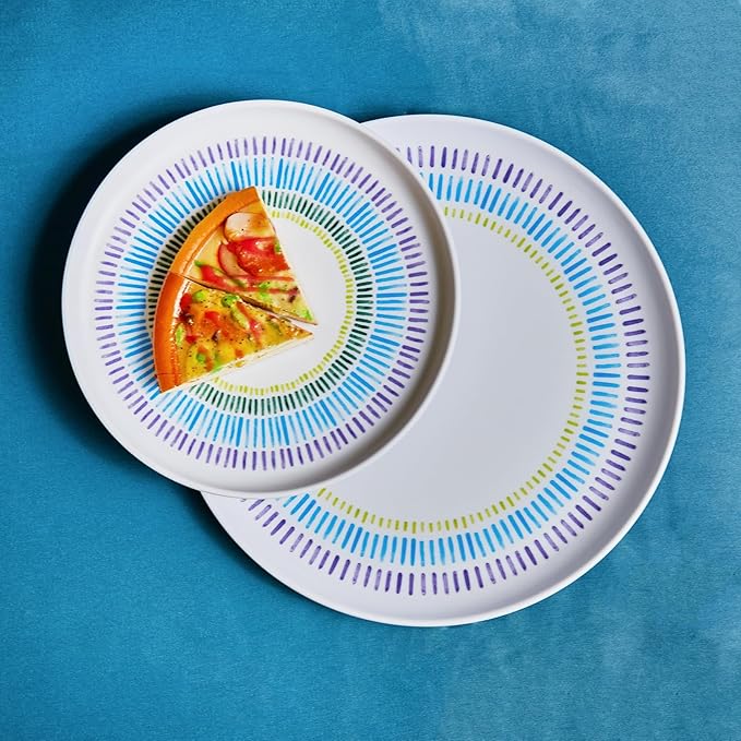 Melamine Dinnerware Set of 12 Pcs Dinner Dishes Set Bowls and Plates for Indoor and Outdoor with Unbreakable Non-breakable Lightweight Dining Tableware