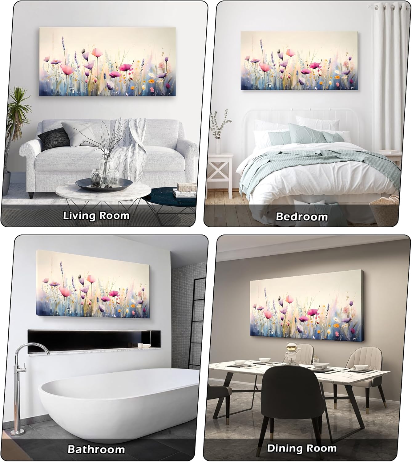 YYYYHPP YP2462 Flowers Wall art Colorful Wildflower Canvas Print Wall Art Wall Art Painting for Living Room Bedroom Kitchen Home and Office Wall Decor