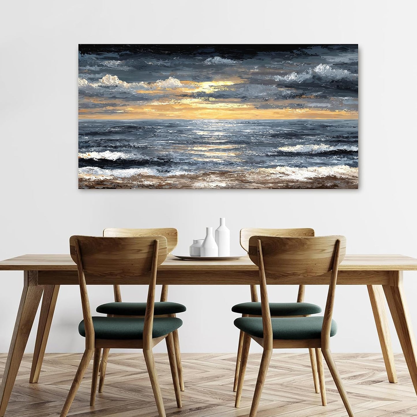 Canvas Wall Art Decor Modern Wall Art Pictures for Living Room Abstract Coastal Wall Art Prints Large Landscape Wall Art Decorations Abstract Canvas Art Wall Decor Bedroom Office Decor 24" X 48"