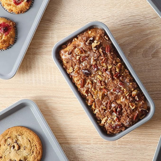 Sur La Table Kitchen Essentials Bake Sale 9 X 5 Inch PFOA, PFAS, PTFE Free Nonstick Loaf Pan - Linen White (Pack of 4)