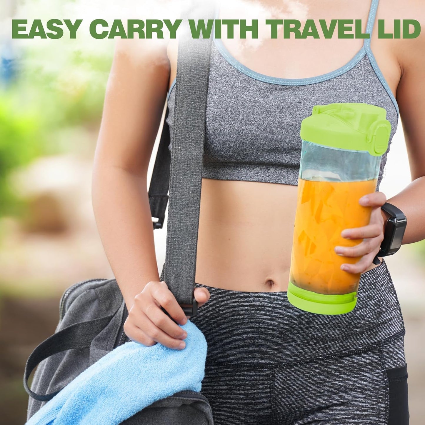 Portable Blender, 270W for Shakes & Smoothies - Waterproof, USB Rechargeable with 20 oz BPA-Free Cup & Travel Lid (Yellow, 20 oz)