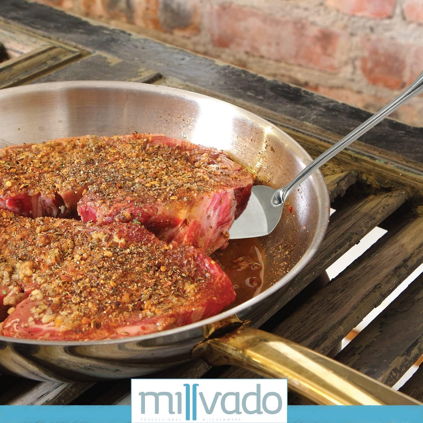 Stainless Steel Cooking Spatula,15 Inch Metal Turner, Kitchen Slotted Flipper For Grills, Camping BBQ’s, Frying Pancakes, Burgers, Large Cookware For the Professional Chef