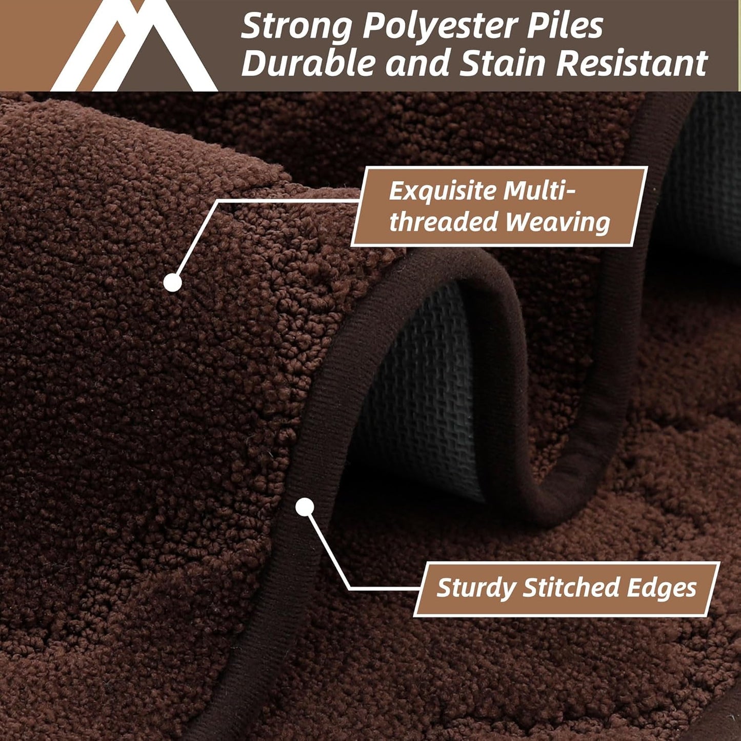 COSY HOMEER Soft Kitchen Floor Mats for in Front of Sink Super Absorbent Kitchen Rugs and Mats 20"x79" Non-Skid Kitchen Mat Standing Mat Washable,Polyester,Brown