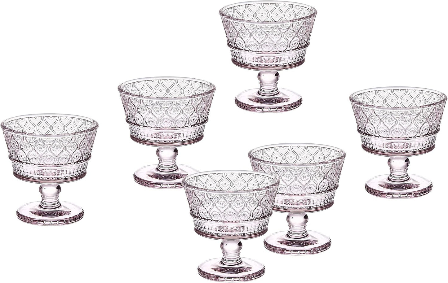 Godinger Serving Bowls, Ice Cream Bowls, Dessert Cups - Claro Collection, Pink, Set Of 8