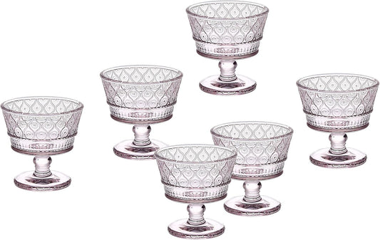 Godinger Serving Bowls, Ice Cream Bowls, Dessert Cups - Claro Collection, Pink, Set Of 8