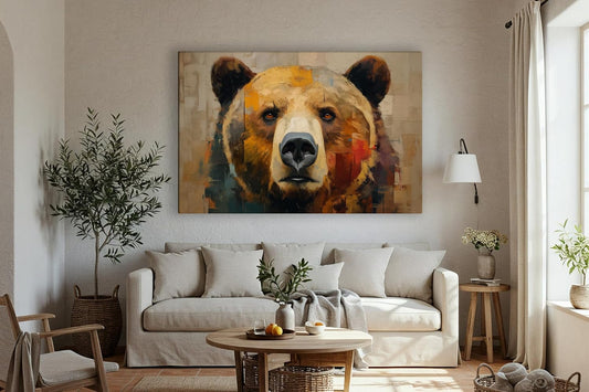 Wildlife Canvas Prints - Wild Animals Home Decor - Medium, Large, and Extra Large Wall Art for Living Room, Bathroom, Kitchen (Fragmented Strength, 35L" x 53W")