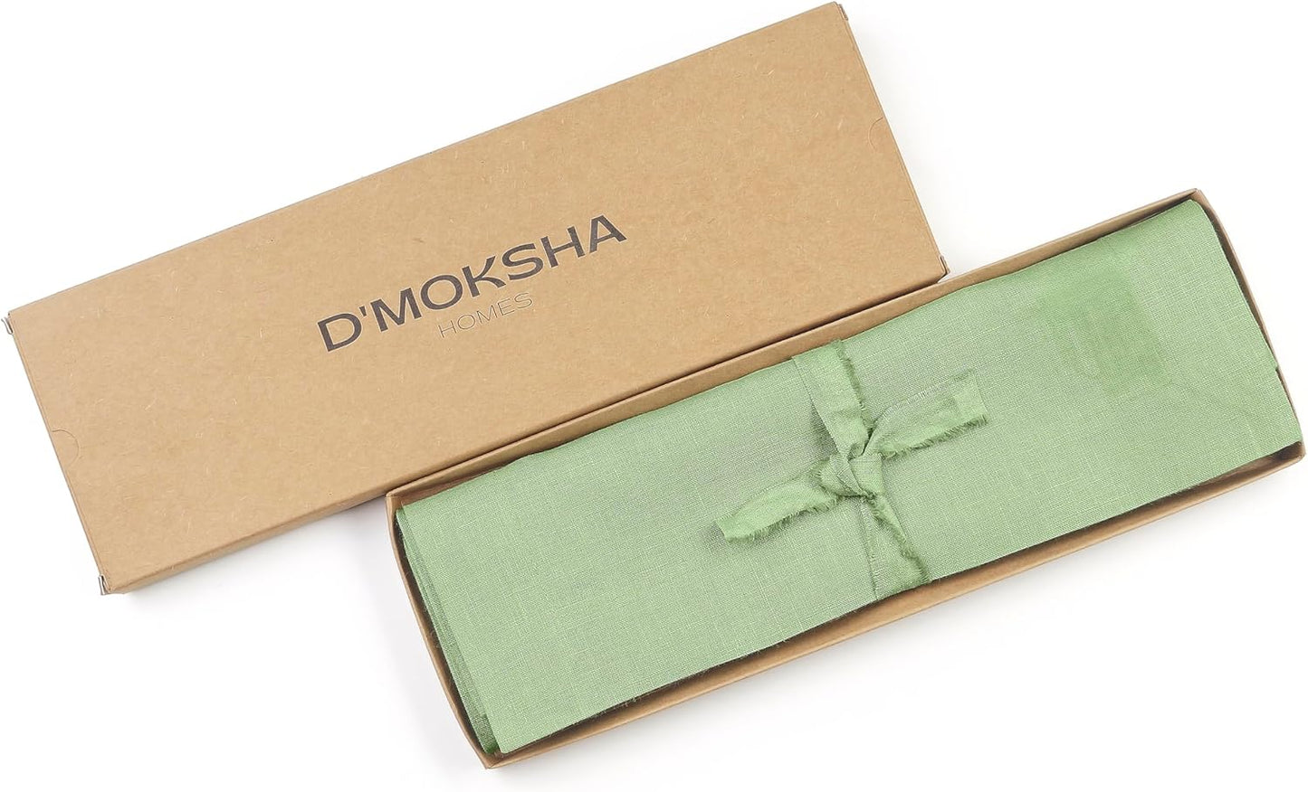 D'Moksha Homes Linen Placemats 14 x 19 Inch - Sage Green Placemats Set of 4-100% Pure Linen Table Place Mats for Fall, Autumn and Halloween - Handcrafted and Machine Washable