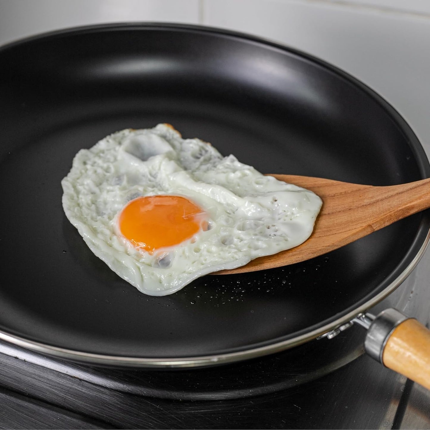 Teak Wood Spatula/Turner, 13.5 Inch Long Handle for Cooking, Wooden Flat Turner, Natural Utensils, Non-Stick Cookware Tools