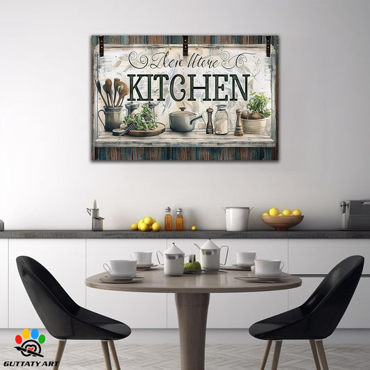 GUTTATY Farmhouse Wall Art Rustic Kitchen Decor, Ready to Hang Graffiti Kitchen Canvas Print Spoon And Vegetable,Vintage Posters Prints for Dinning Room Home Kitchen Restaurant Painting 28×40 Inch