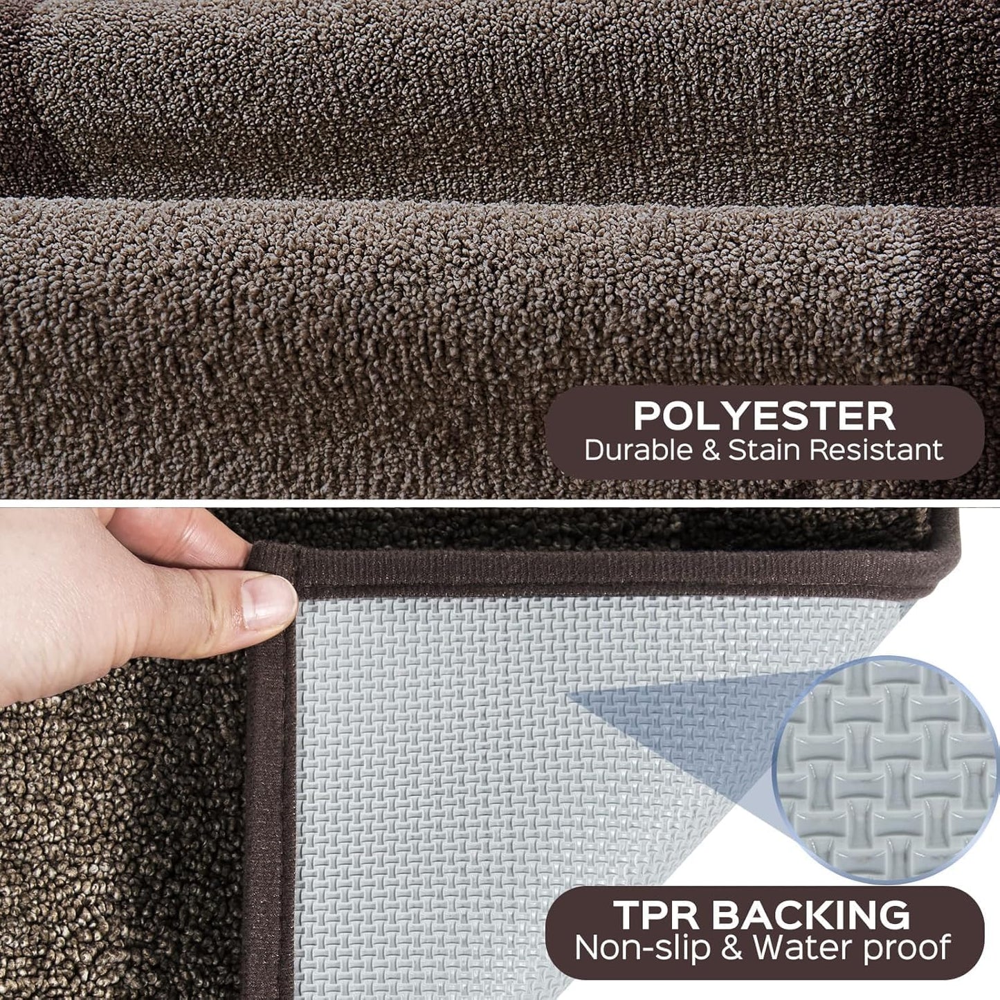 Machine Washable Runner Rug 32" x 96", Non Slip Kitchen Mat for Floor, Absorbent Entryway Rug for Kitchen, Bedroom, Living Room, Hallway, Door (Roll Packing)