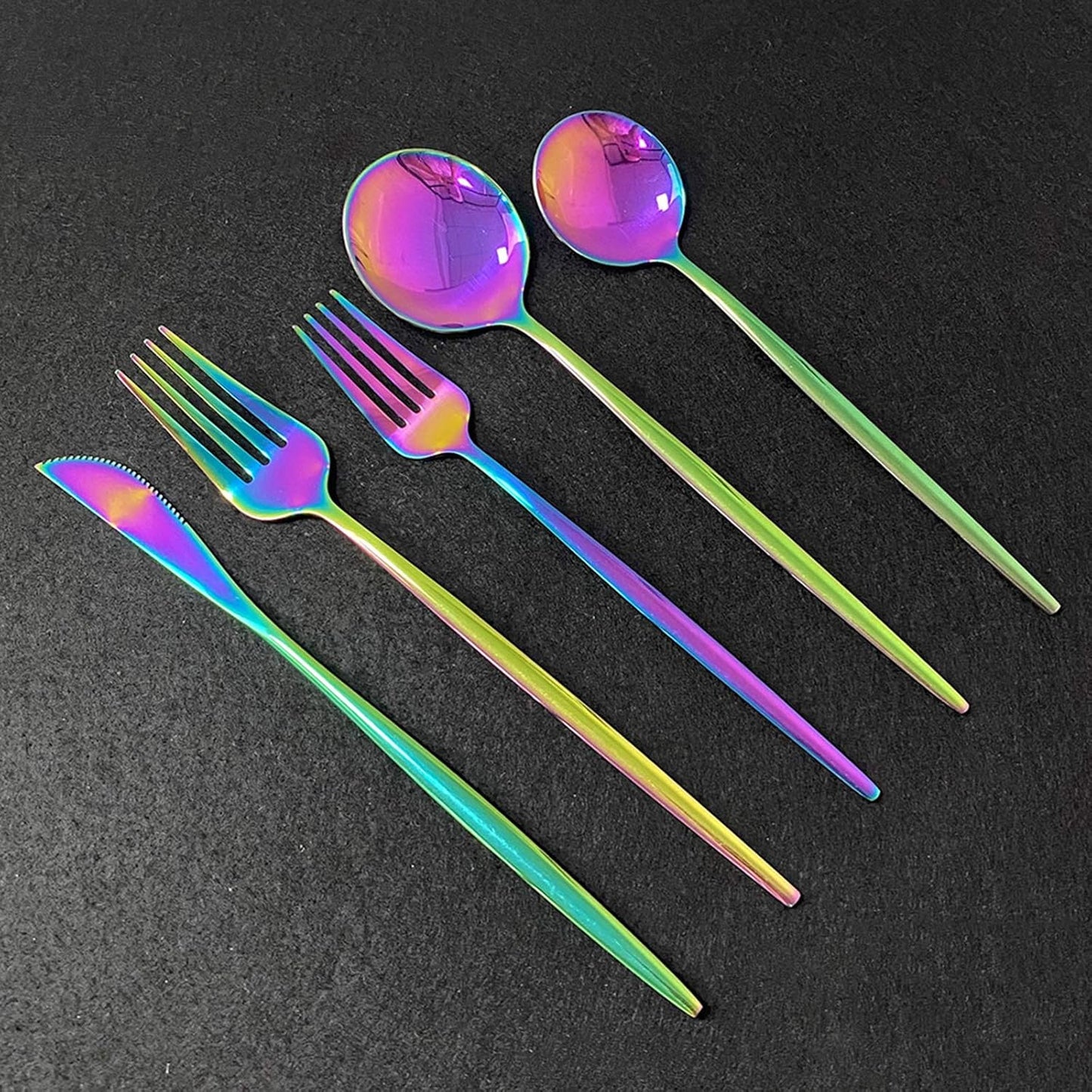 Silverware Set – 30 Piece Family Dinnerware Set – Flatware Set Service For 6 – Green Gold Tableware Sets – Cutlery Great For Family Gatherings & Daily Use – Spoons, Knives, Forks