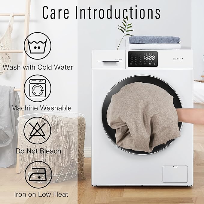 DWCN Rectangle Faux Linen Tablecloth - Textured Waterproof Spill-Proof Wrinkle and Stain Resistant Table Cloth Decorative Fabric Farmhouse Table Cover for Kitchen Dining Party, 60 x 120 Inch, Stone