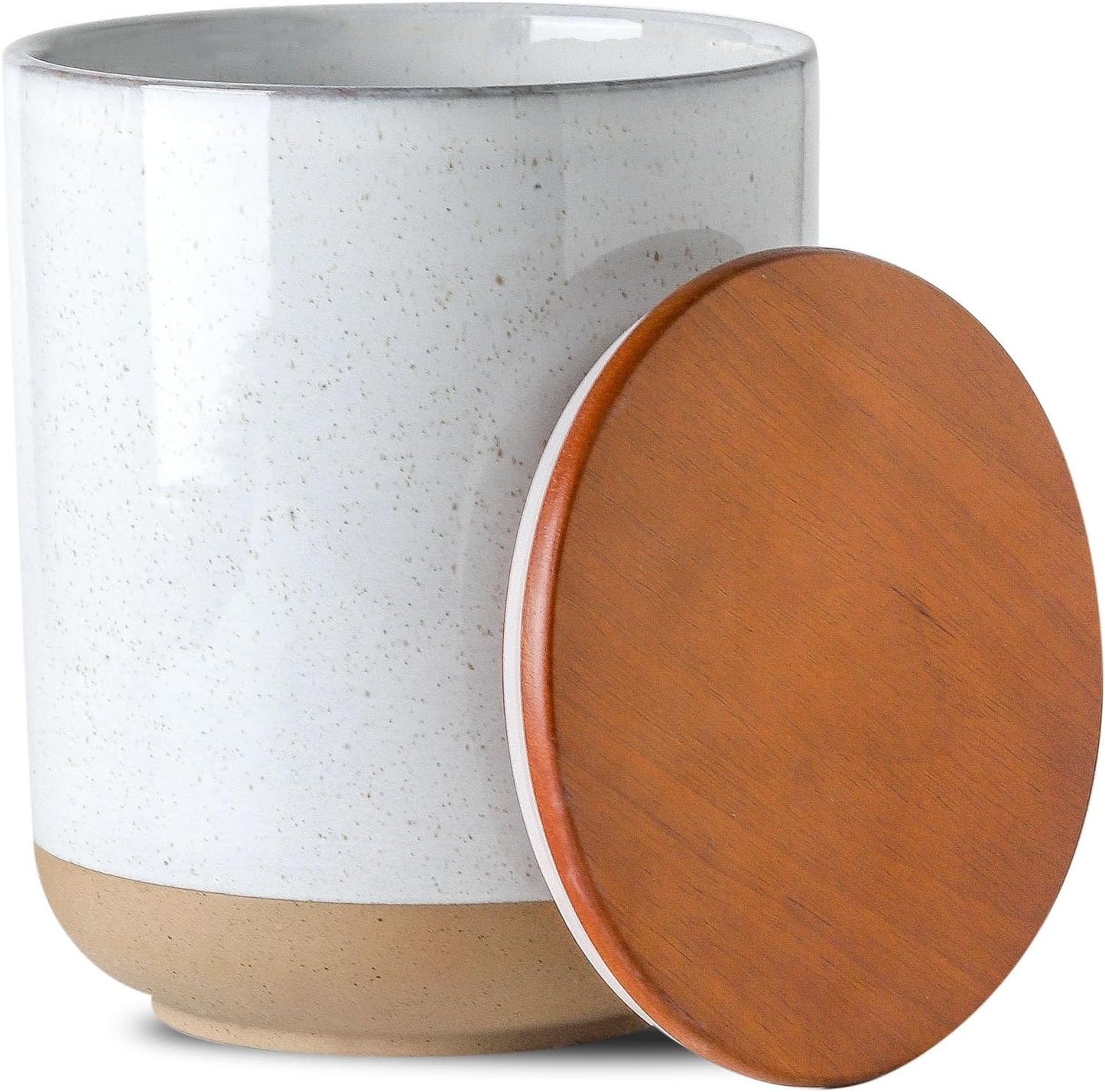 Ceramic Food Storage Jar,Coffee Canister for Countertop with Lids Airtight,Large Flour,Cereal,Spices,Beans,Rice and Candies Containers for Kitchen and Home,Farmhouse Kitchen Decor,80 OZ White