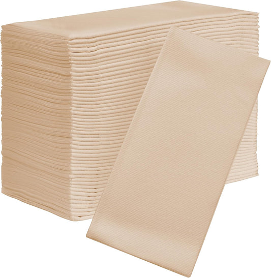 AMERICAN HOMESTEAD Paper Napkins - Sand Disposable Linen-Like Dinner Napkins - Restaurant-Quality Table Serviettes for Weddings, Parties, and Events - 15.75" x 15.75" - 50 Count