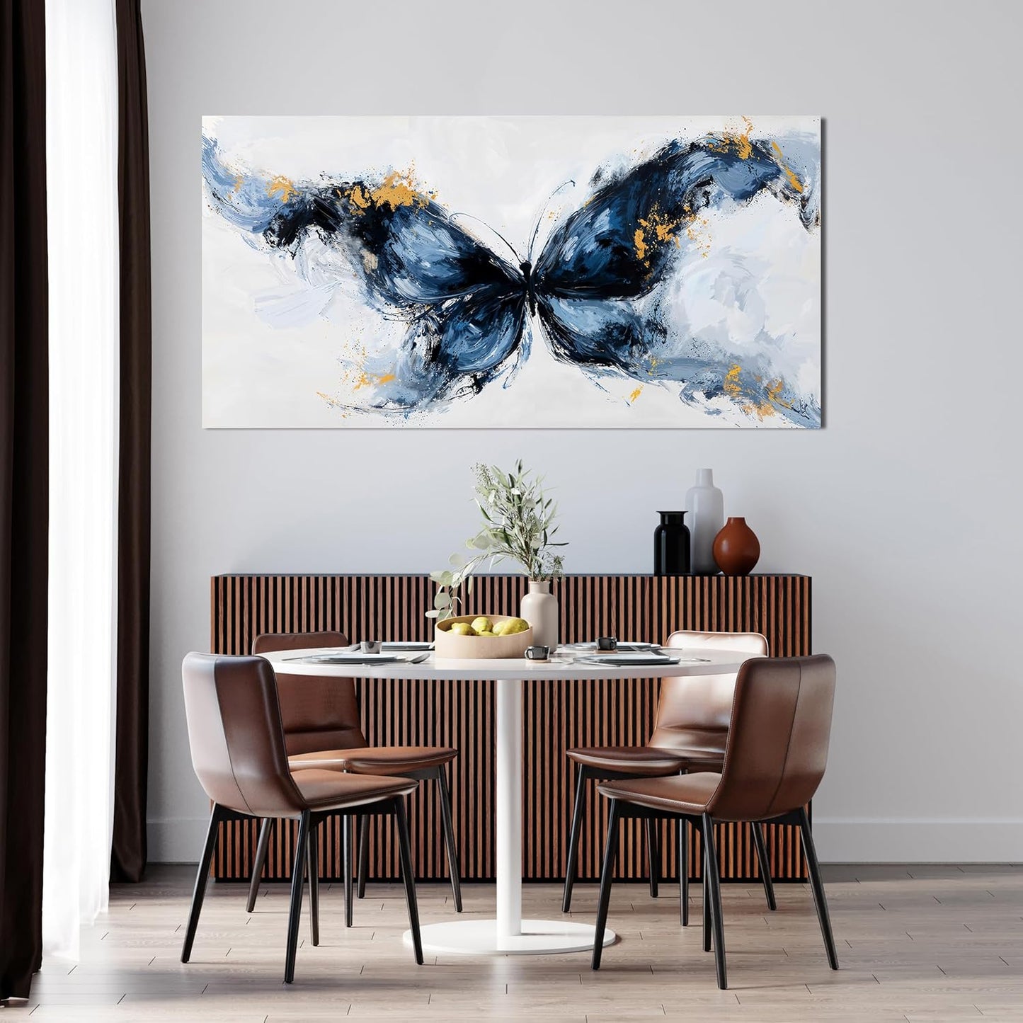 Canvas Wall Art Decor Modern Butterfly Wall Art For Living Room Black Abstract Art Abstract Canvas Art Wall Butterfly Artwork For Room Posters Wall Art Office Decor 20"X 40" Artwork For Walls