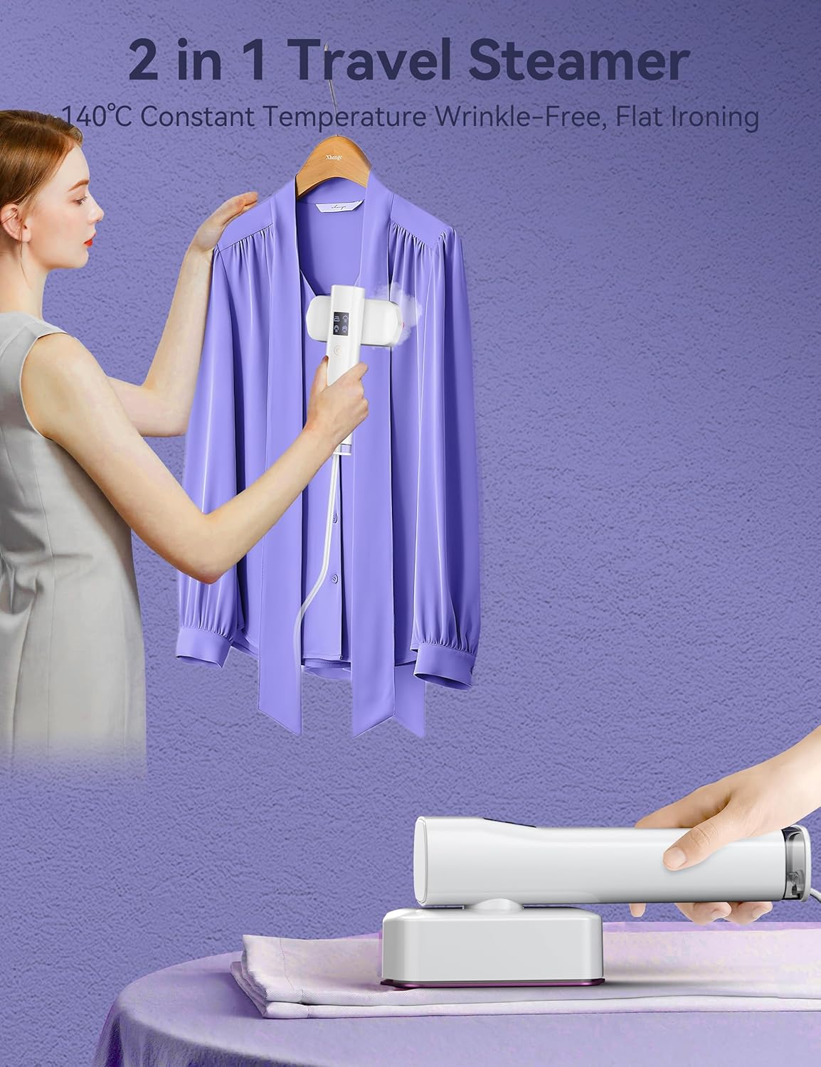 Steamer for Clothes,Sundu Portable Handheld Garment Steamer,15s Fast Heat-up,100ml Water Tank,20 Minutes of Continuous Ironing Removes Wrinkle for Home,Office and Travel-White