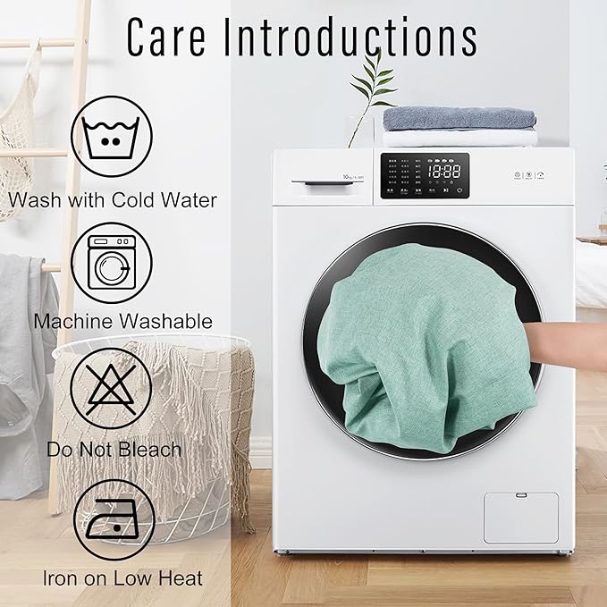 DWCN Rectangle Faux Linen Tablecloth - Textured Waterproof Spill-Proof Wrinkle and Stain Resistant Table Cloth Decorative Fabric Farmhouse Table Cover for Kitchen Dining Party, 60 x 84 Inch, Aqua