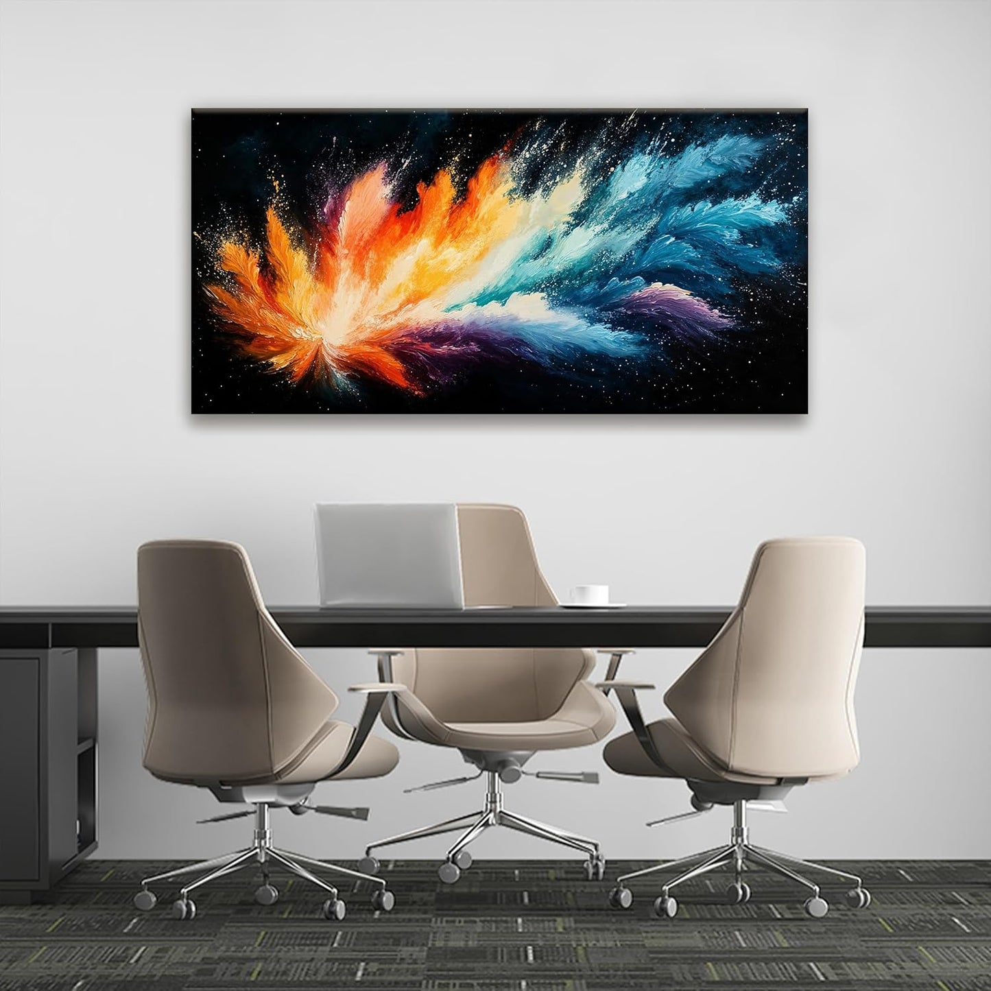 Tsomzxng Canvas Wall Art Decor Artwork Modern Paintings Abstract Wall Decor Maximalist Colorful Abstract Wall Art Prints Picture For Bedroom Kitchen Office Artwork Home Wall Decoration 20" × 40"