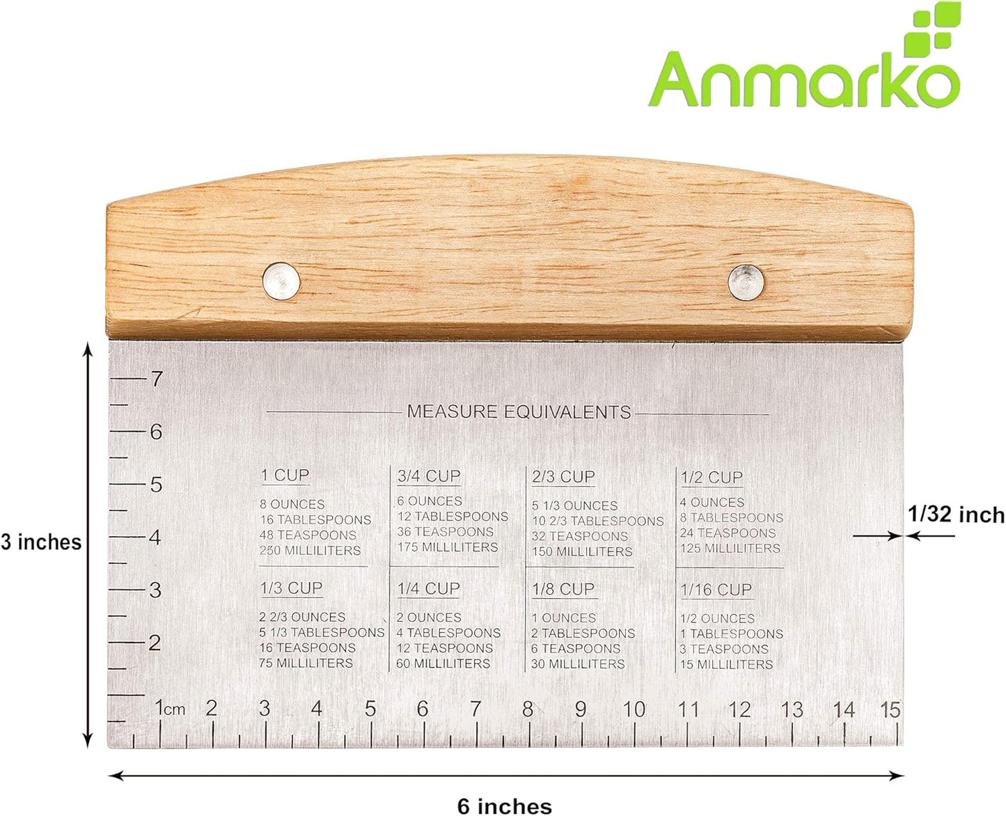 Anmarko Professional Griddle Spatula Set - Stainless Steel Metal Spatula and Griddle Scraper - Heavy Duty Commercial Grade