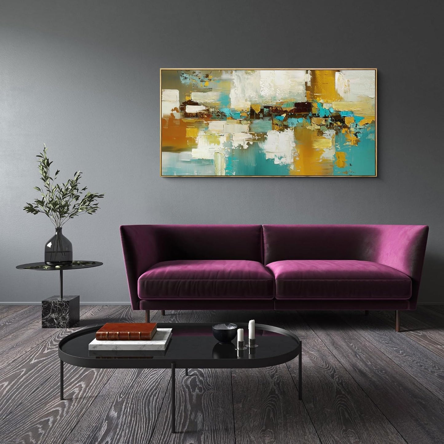 XLSJERST Large Framed Wall Art - Paintings Wall Decor Abstract Canvas Wall Art Artwork for Bedroom Huge Wall Pictures for Living Room Bedroom 24x48 Inches