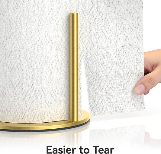 Paper Towel Holder Countertop, Stainless Steel, Gold, for Kitchen, Pantry, RV