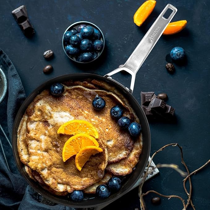 MsMk Nonstick Frying Pan, 12 1/2 Inch Titanium and Ceramic Nonstick Large Skillet Pan, Sturdy and Durable Skillet Nonstick, for Various Stove Type, Oven Safe to 700°F Pan for Cooking, Dishwasher Safe