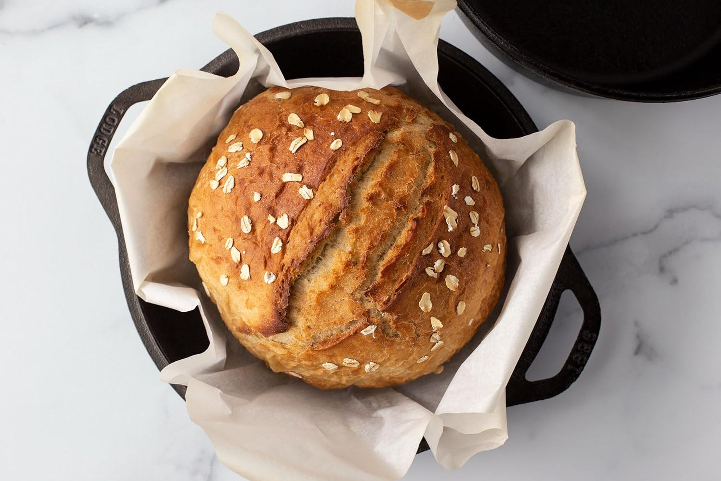 Lodge 5 Quart Cast Iron Double Dutch Oven – Pre-Seasoned – Lid Converts to 10.25" Skillet – PFAS-Free – Made in USA – Dual Handles – Oven, Grill, Campfire & Stovetop Safe – Durable & Non-Toxic