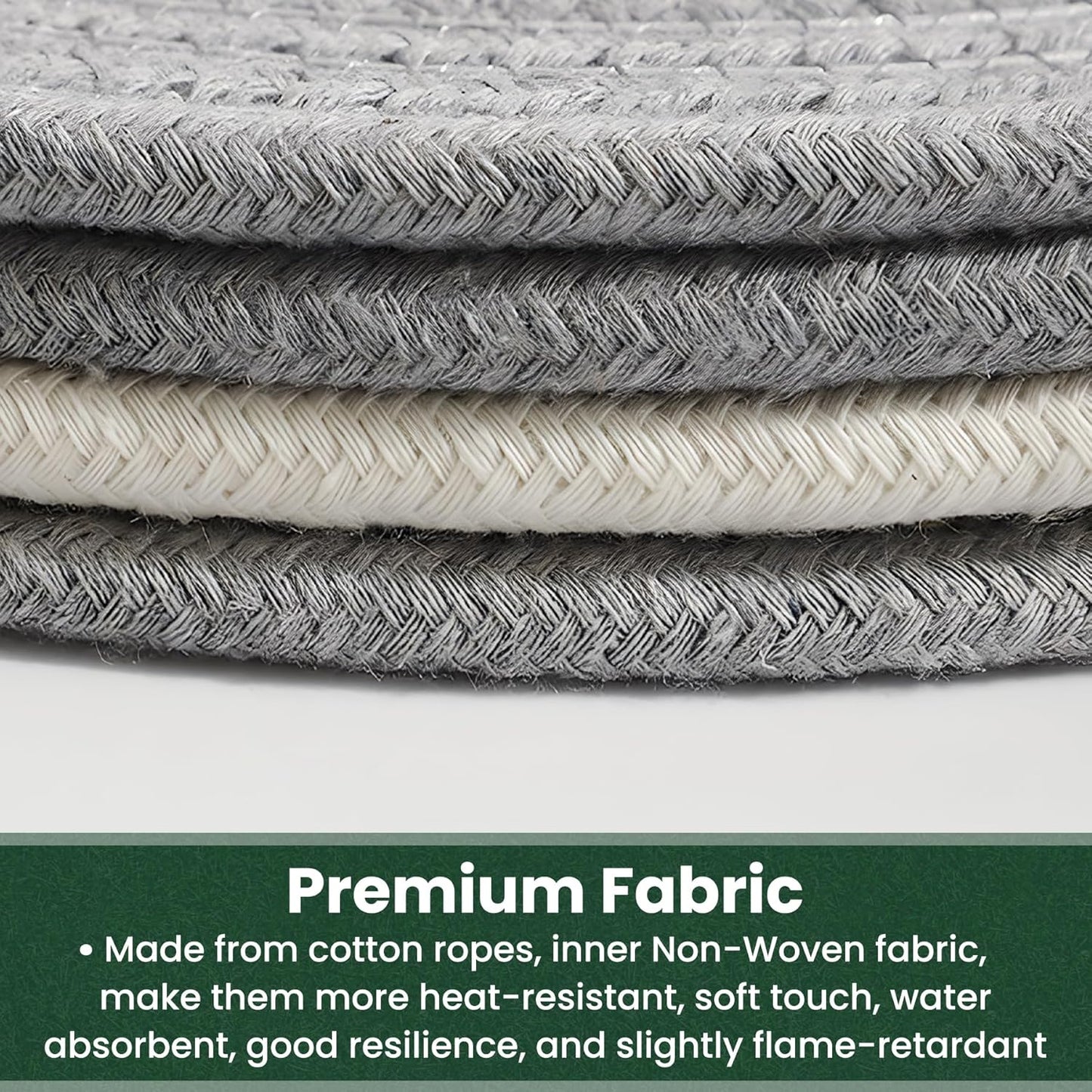 10 Inch Trivets for Hot Dishes, Hot Pots and Pans, Extra Large Thick Heat Resistant Large Coaster, Hot Pads, Kitchen Essentials, Pot Holders for Countertop with Storage Basket, 5 Pcs