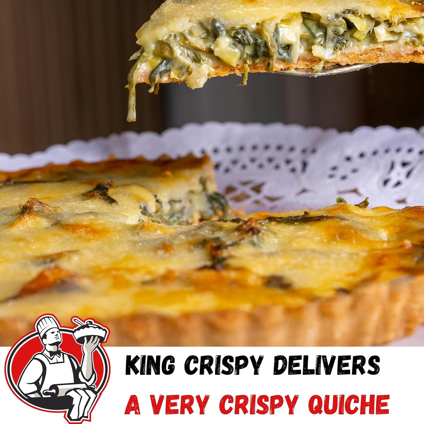 Why Holes: For The Crispiest Crusts. King Crispy's Tart & Quiche Pan. A Non-Stick, Removable Bottom, Dishwasher Safe, Perforated Fruit Tart Baking Tin (9 Inch X 1.25 Inch Shallow)