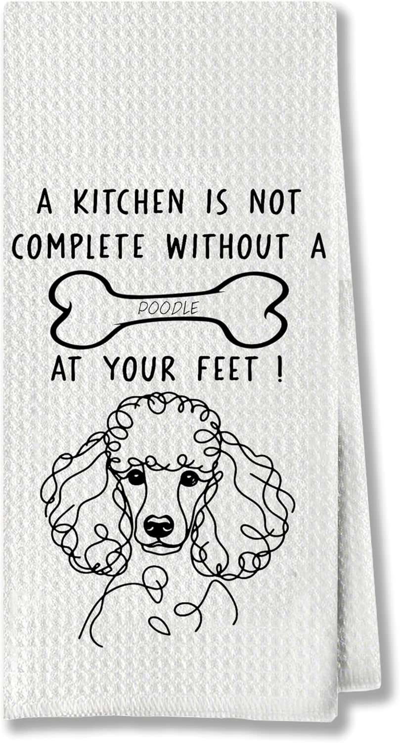 Poodle Kitchen Towels, Ideal for Dog Lovers & Kitchen Decor, Great Gift for Poodle Owners, 16 x 24 Inches