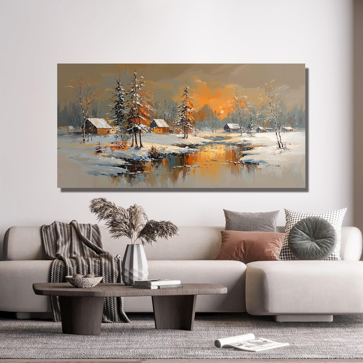 Canvas Wall Art Decor Wall Art Pictures for Living Room Nature Coastal Wall Art Prints Modern Landscape Wall Art Decorations Abstract Canvas Art Wall Decor Artwork for Walls Bedroom Office Decor 20" X 40"