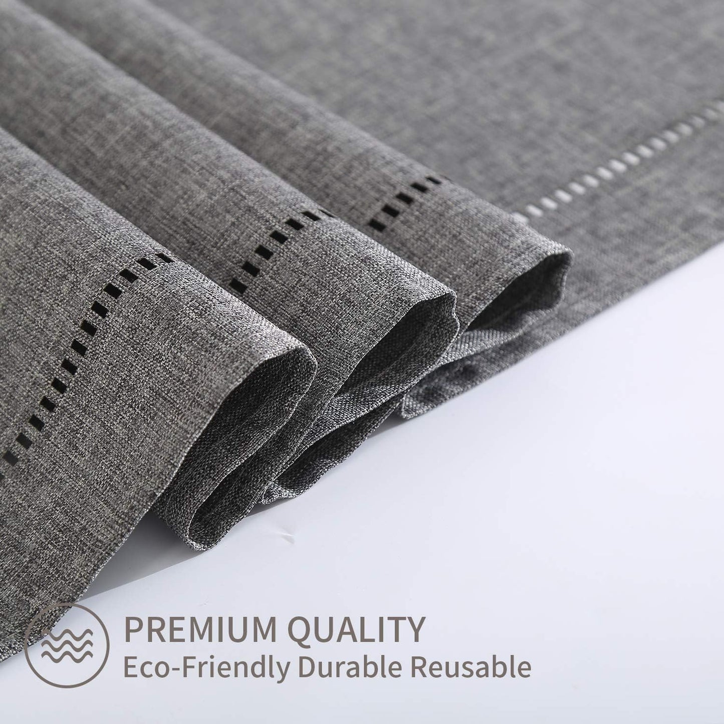 Tosewever Decorative Linen Table Runner Farmhouse Style Tabletop Collection 14 x 108 Inches Table Runners for Everyday Dining Wedding Party Holiday Home Decor (14" x 108", Grey/Straight)