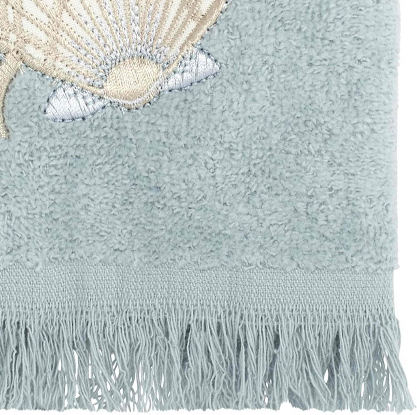 Avanti Linens - Fingertip Towel, Soft & Absorbent, Coastal Bathroom Essentials (Sand Shells Collection, Mineral)