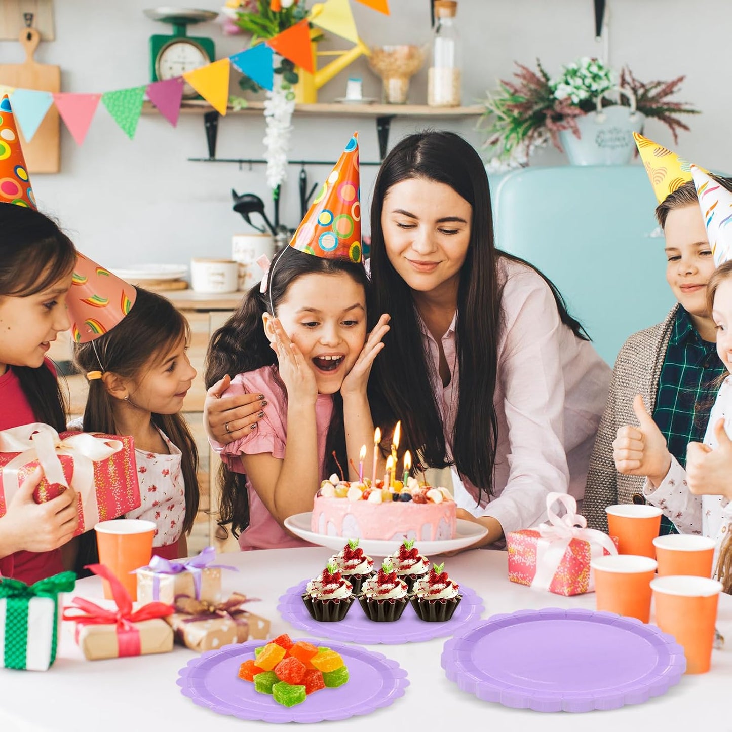 50Pcs Light Purple Paper Plates Purple Party Supplies 9 Inch Disposable Dessert Plates Birthday Party Plates for Tea Party Baby Shower Wedding Graduation Picnic BBQ