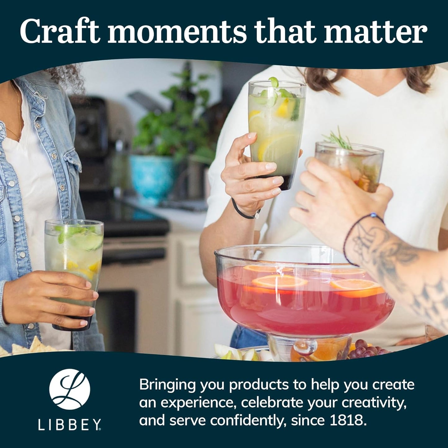 Libbey Classic Rocks and Tumbler Glasses Set of 16, Smoke Hue, Lead-Free Water Glasses, Dishwasher Safe Drinking Glasses Set