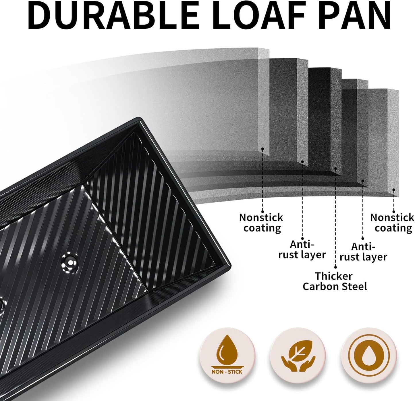 Pullman Loaf Pan with Lid 13x4, 2.2 lb Dough Capacity Bread Loaf Pan, PFTE and PFOA-Free, Healthy Baking for Homemade Sourdough & Sandwich Bread, Nonstick & Easy Clean (Black)