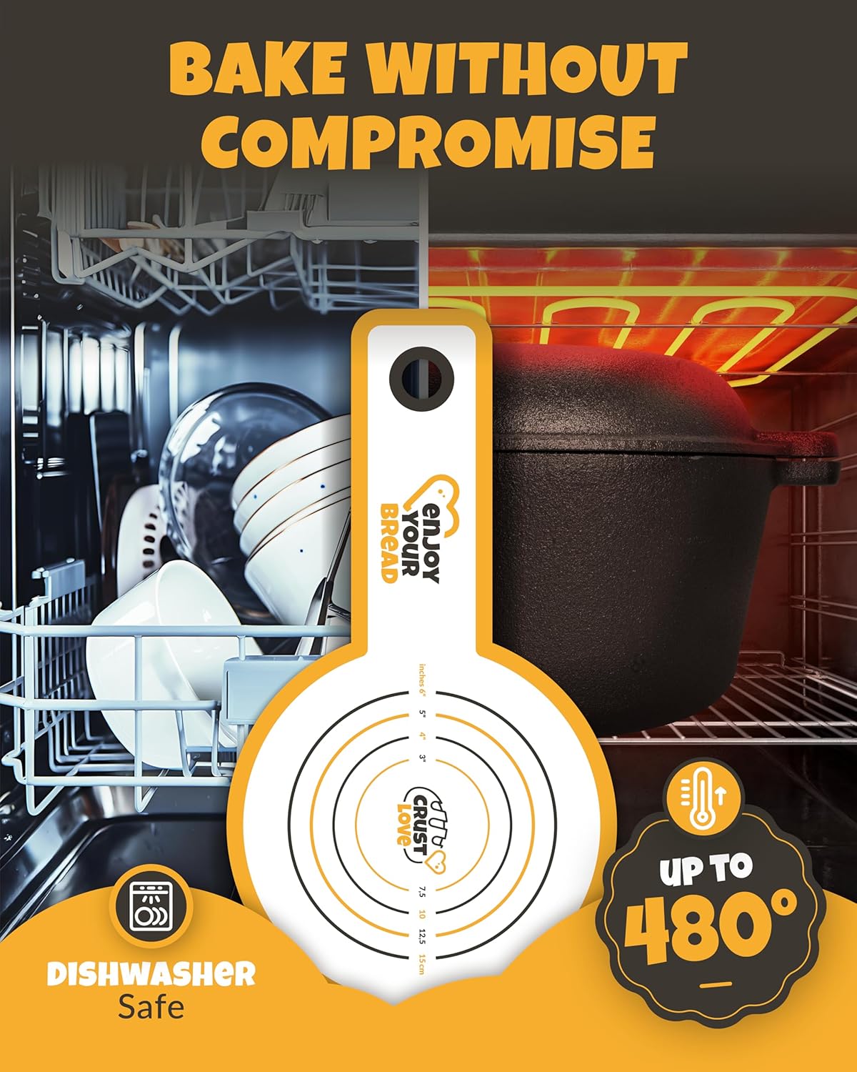 Silicone Bread Sling for Dutch Oven – Non-Stick Sourdough Sling & Baking Mat – Reusable & Easy to Clean – Heat Resistant to 480°F – Silicone Sourdough Sling for Artisan Bread Baking Supplies