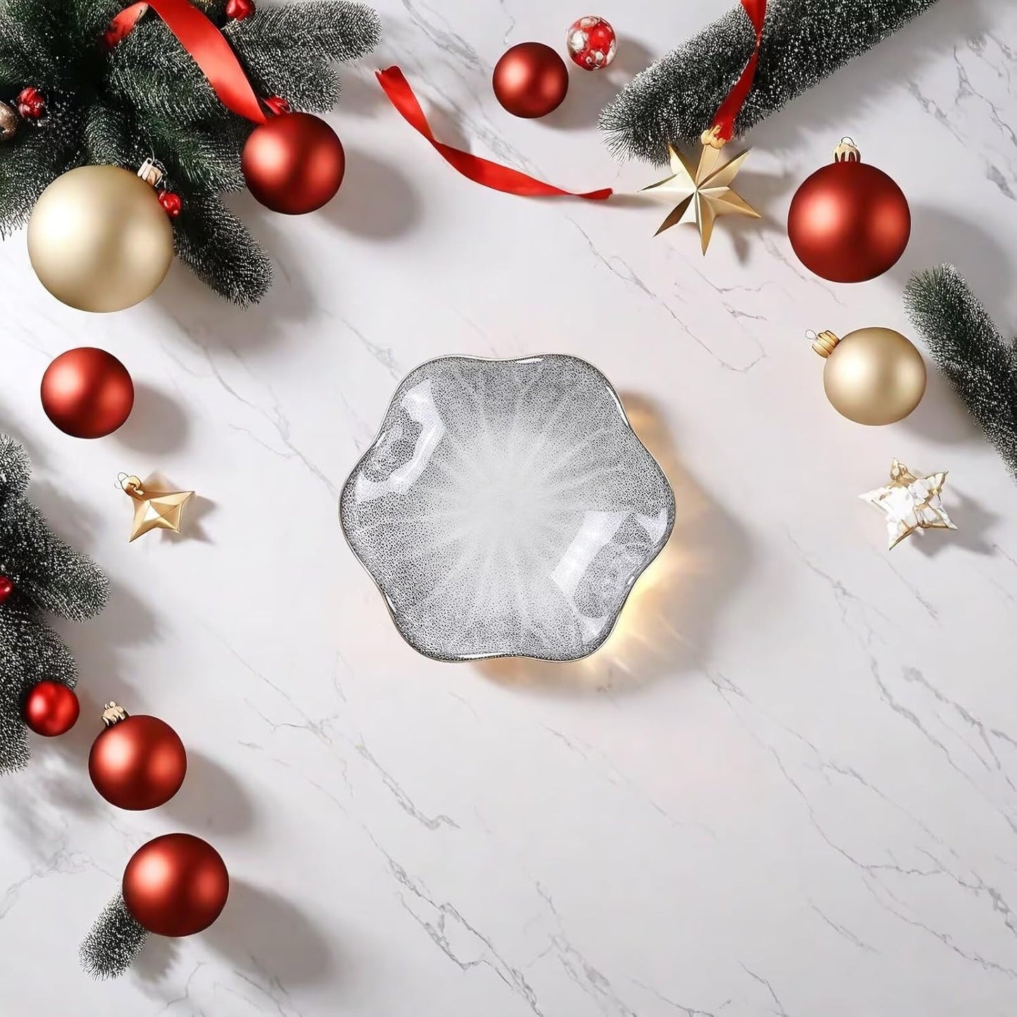 2Pcs Ceramic Jewelry Dish - Lotus Leaf Shape, for Ring Holder Necklace Small Key, Suitable for Mother Friend Sister, Gifts for Women, Cute Plate Trinket Tray, Home Decor (Grey - 2Pcs)