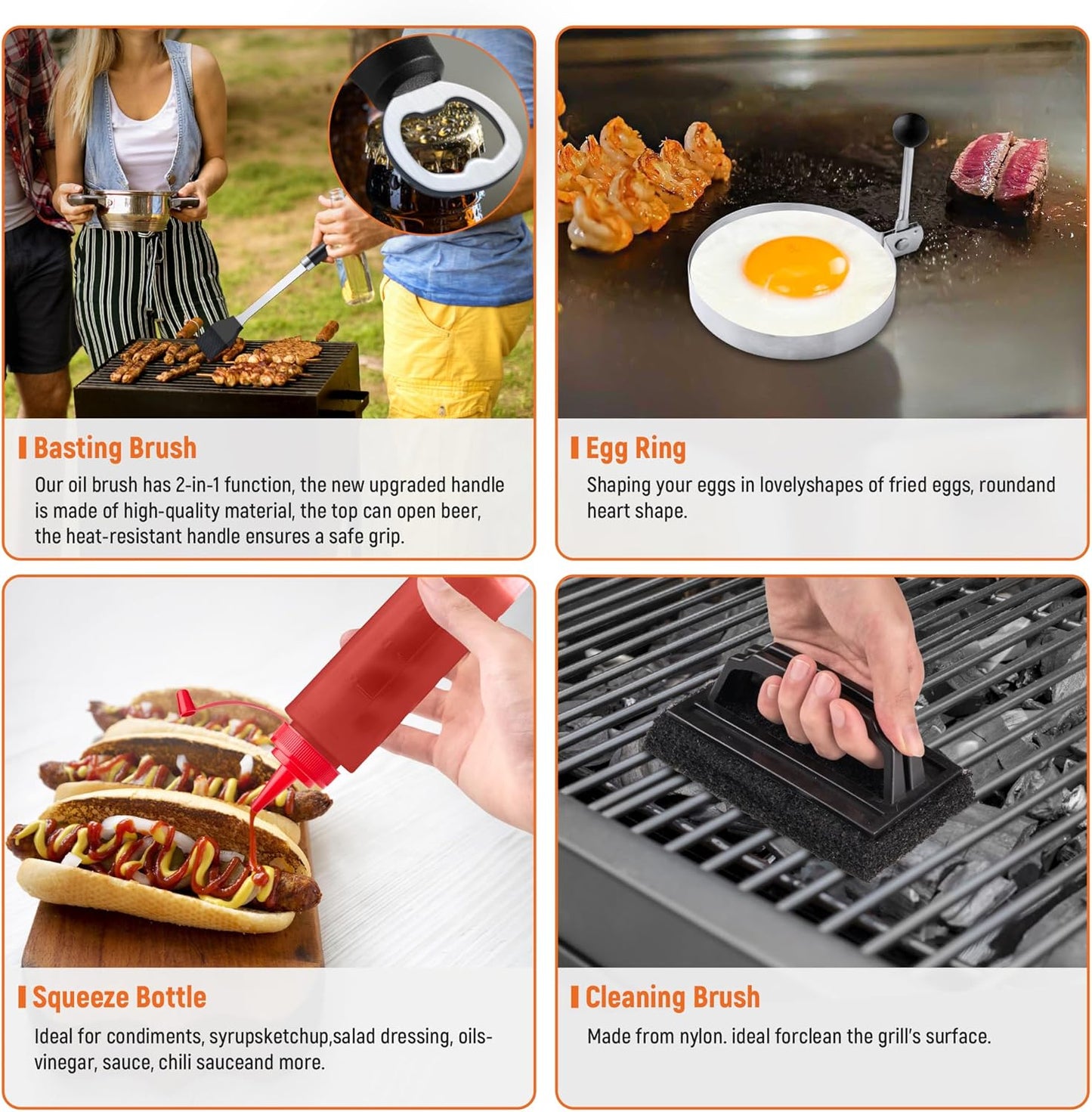 Griddle Accessries Kit, 20Pcs Stainless Steel Metal Spatula Set, Grill BBQ Spatula Utensils Set with Storage Bag, Professional Grill Spatula Set for Men Women Outdoor BBQ & Camping