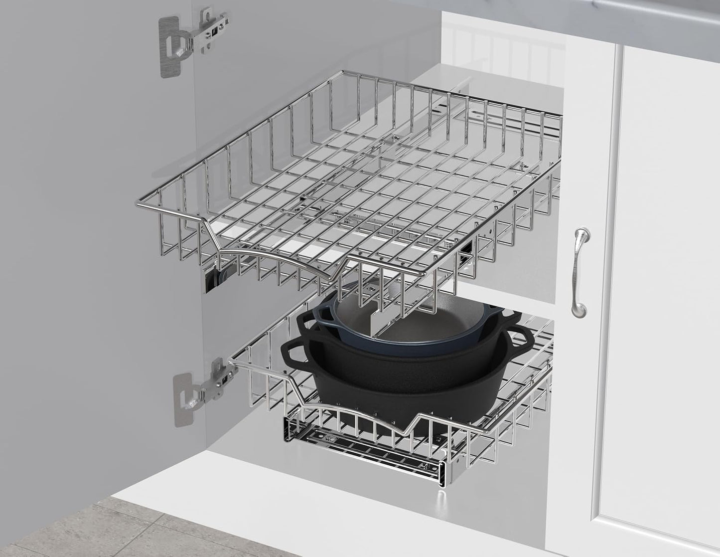 Simple Houseware Under Cabinet Pull Out Sliding Shelf Drawer Organizer, 17" D x 13" W