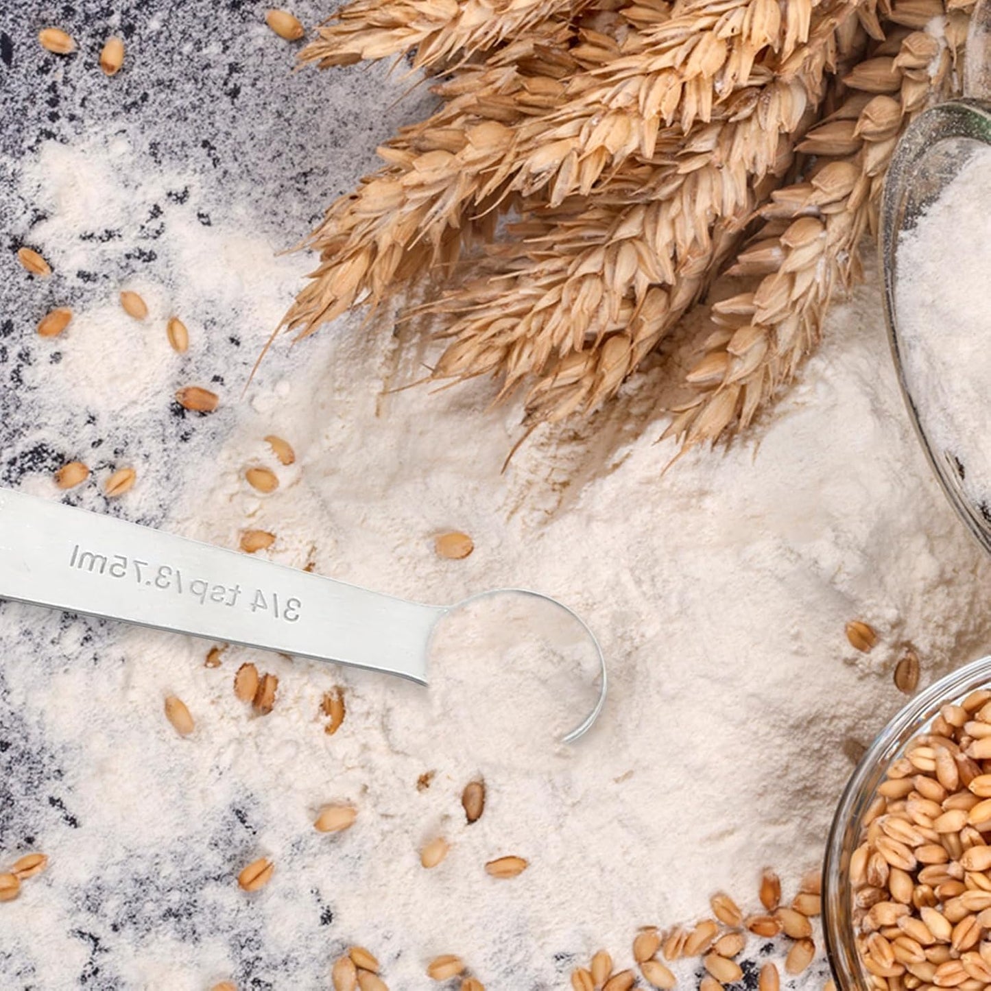 Luomorgo 9 Pc Measuring Spoons Set, Stainless Steel, 1/16 to 1 tbsp