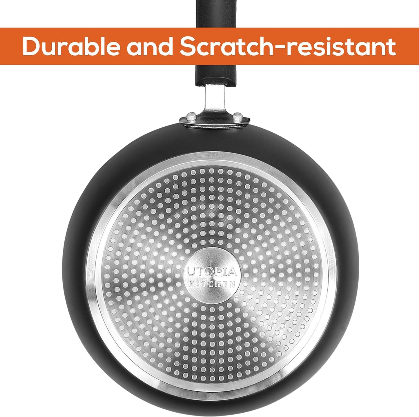 Utopia Kitchen Nonstick Cookware 3 Piece Set, Non-Stick Frying Pans with Induction Bottom, 8, 9.5 & 11 Inches Frying Pans with Bakelite Handles, PFOA Free, Grey & Copper