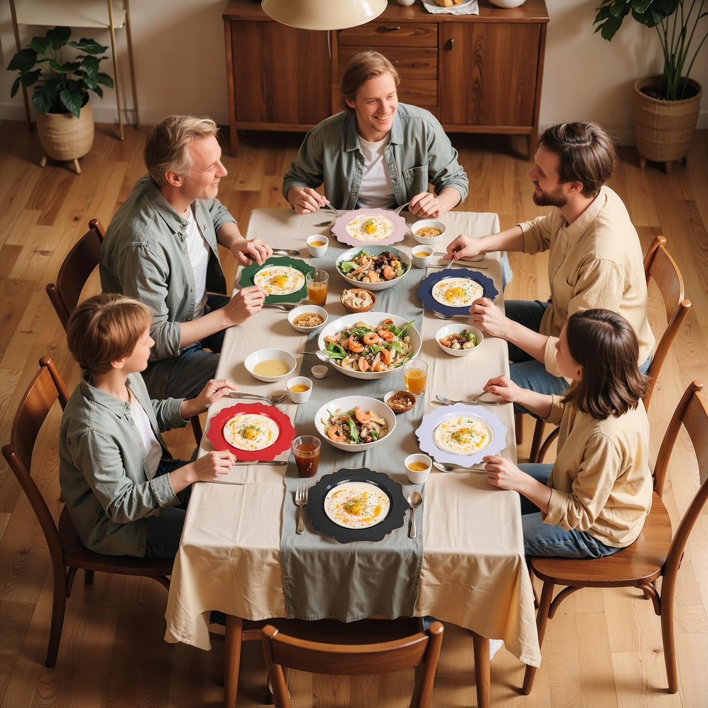 COLOSUS Plastic Multi-color Bowls (30 Pack) 12 Oz Disposable for Party Dessert/Salad Bowl, Fancy Shatterproof Dinnerware for Catering, Holidays, Children Party, and Everyday Use