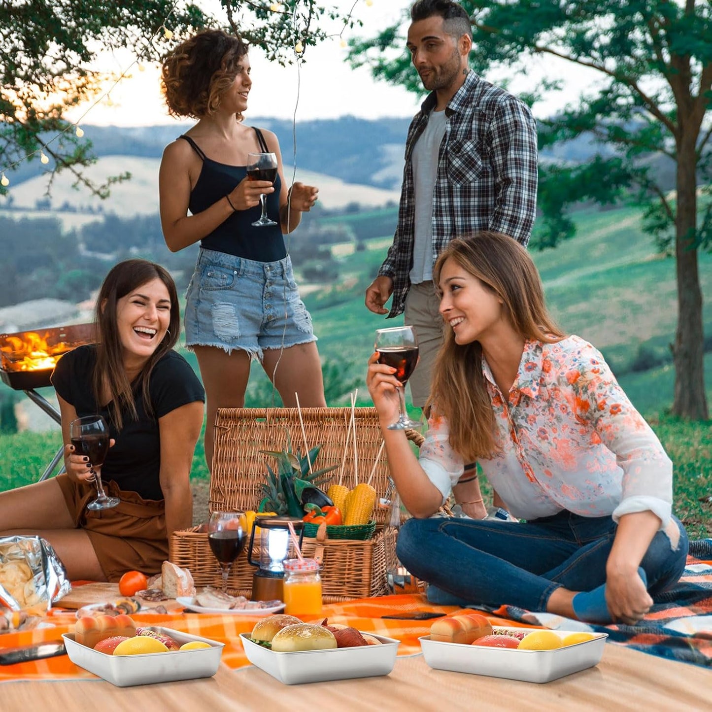 12 Pcs Stainless Steel Food Storage Containers with Lids, 71 Oz Metal Freezer Containers, Lightweight Stackable Easy Open Reusable Meal Prep Box for Kitchen Picnic Oven Dishwasher Safe